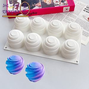 Moule à mousse rotatif Tangba <span class=keywords><strong>Planète</strong></span>, moule à pâtisserie pour dessert français, moule à <span class=keywords><strong>gâteau</strong></span> Tornado Ball, moule à <span class=keywords><strong>gâteau</strong></span> DIY, moule à bougie en silicone - Product Image 1