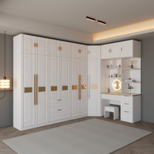 Armoire de chambre à coucher autoportante <span class=keywords><strong>en</strong></span> panneaux de particules ZD MDF, porte shaker, design moderne, placards, rangement pour vêtements, <span class=keywords><strong>dressing</strong></span> - Product Image 6