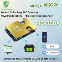 80A 3S-32S EC Smart BMS dengan BT APP RS485 CAN UART 48V 36V 60A 40A Active Balance Baterai Lithium 18650 BMS untuk Baterai Lifepo4