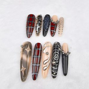 Nail art all'ingrosso-elementi circolari a forma di mandorla extra-lunga a forma di mandorla indossabile - Product Image 6