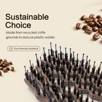 Brosse démêlante écologique en poils de sanglier éventilée, sans douleur, pour le cuir chevelu, avec picots creux, pour café recyclé