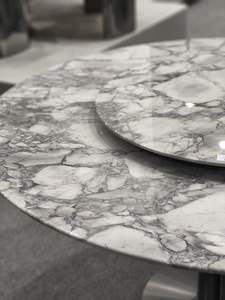 Mesa de Comedor Moderna de Mármol Gris Calacatta Pulido para Hotel, Tamaño Personalizado, Garantía de por Vida, Entrega de Fábrica - Product Image 4