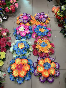 F-1763 artificiale simpatia fiore omaggio fiori corona di seta funerale - Product Image 5