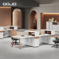 Petite table d'ordinateur en bois moderne et durable, table de direction pour personnel de bureau, table de poste de travail pour 4 personnes pour bureau