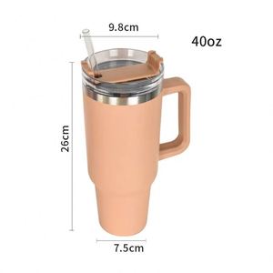 Bouteille d'eau isotherme personnalisée de 40 oz avec paille, en acier inoxydable, pour voiture, isolation et conservation au froid - Product Image 2