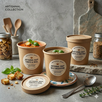 Gobelet à soupe en kraft résistant à la graisse, directement de l'usine, en canne à sucre naturelle, pour la crème glacée, isolé thermiquement, anti-fuite, entièrement compostable