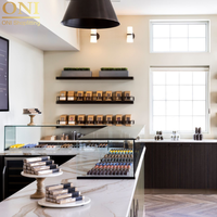 ONI Shopfitting Comptoir présentoir de barre de chocolat Magasin de chocolat Design OEM Vitrine murale de boulangerie Vitrine de bonbons