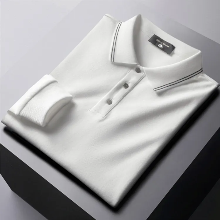 Оптовая продажа, рубашка-поло на заказ, мужская рубашка-поло из 100% хлопка с длинным рукавом