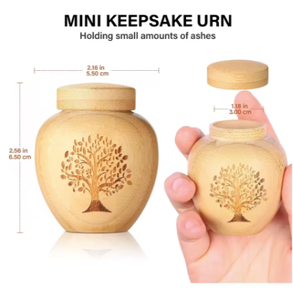 Guci bambu diskon besar dengan pemegang Casket ramah lingkungan pola kustom untuk pemasok liontin pemakaman abu manusia hewan peliharaan - Product Image 6
