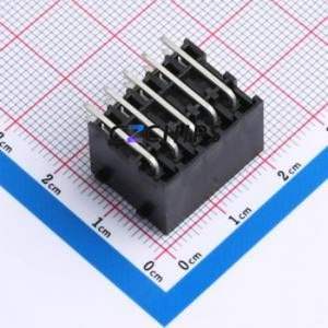 DB2ERHBG-3.81-2*5P-BK Plug-in Terminal Block Bent Lead Through Hole,P=3.81mm Board-to-Board / Socket - Closed Snap Fixing 2x5P - Product Image 2