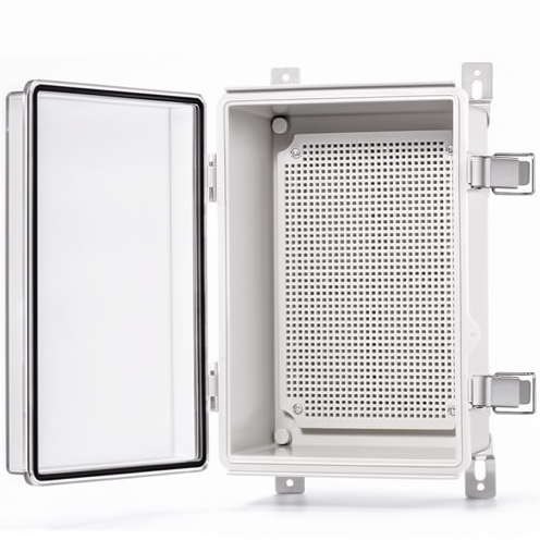 Outdoor WiFi Enclosure Waterproof Electrical Junction Box IP67 Plastic Clear Hinged Electronic