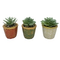 Vente en gros de petits pots de fleurs en ciment Pots de fleurs d'intérieur avec fleurs en plastique