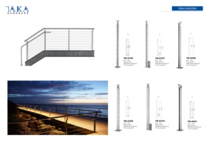 מערכת מעקה כבל פלדה נירוסטה ערכת בסיס הר עמוד מתכת קדוח מראש עבור פנים או חיצוני 36 "אופקי - Product Image 2