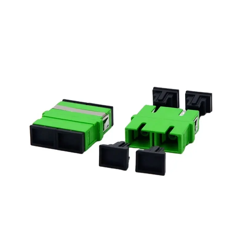 Accessori FTTH accoppiatore a fibra ottica Duplex SM senza flangia senza flangia per connettore rapido adattatore a fibra ottica APC SC a 2 porte