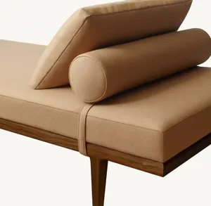Sassanid OEM Premium American Walnut <b>Crafted</b> Gael Fabric Daybed - Product Image 3