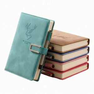 Custom Business A5 <b>Notebook</b> <b>Set</b> with Pen & Gift Box High-End Leather Cover Printed Style Personalized Logo - Product Image 1
