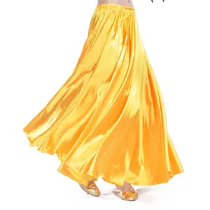 Wholesale 16 bright color Belly Dancing Stage Performance Long Stain Skirt