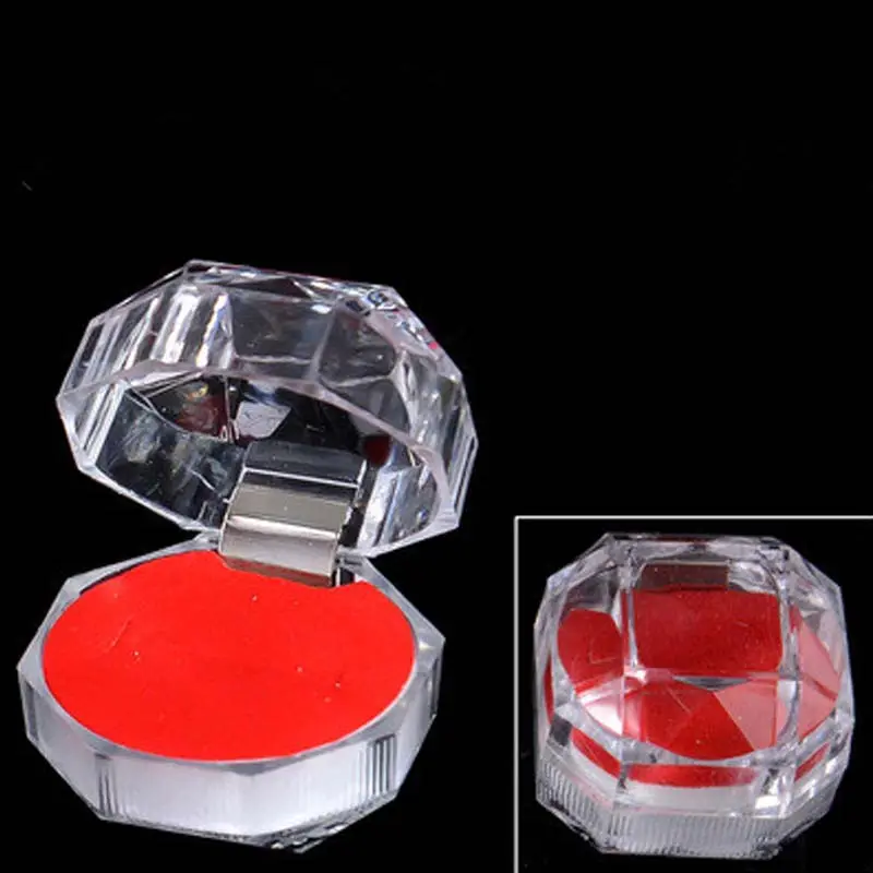 Acrylic crystal box earrings jewelry storage transparent ring stand packaging ring jewelry box