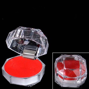 Caja de cristal acrílico para guardar joyas, soporte de anillo transparente, embalaje de joyería