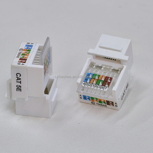 CAT5E RJ45 CAT 5E 90 Degree Punch Free Socket Module Connector Network Coupler <b>Ethernet</b> Wall Jack Keystone Jack - Product Image 1