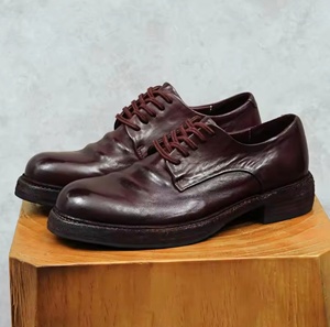 Chaussures de travail pour hommes en cuir véritable faites à la main, style Oxford, imperméables, antidérapantes, légères, pour le bureau et les occasions formelles, Evergreen - Product Image 4