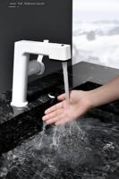 YLB2307W Robinet de lavabo en laiton de salle de bain de haute qualité Robinet de lavabo à levier unique personnalisable Robinets dosés d'eau froide et chaude