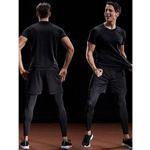 เสื้อยืดออกกำลังกายผู้ชาย แขนสั้นแบบแร็กแลน ระบายเหงื่อได้ดี ผ้าตาข่าย สำหรับฟิตเนส วิ่ง ออกกำลังกาย สีดำ พิมพ์ลายตามสั่ง แห้งเร็ว - Product Image 3