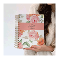 Organisateur de finances floral A5 cahiers à spirale non datés mensuel hebdomadaire bill tracker journal annuel revenu dépenses planificateur budgétaire