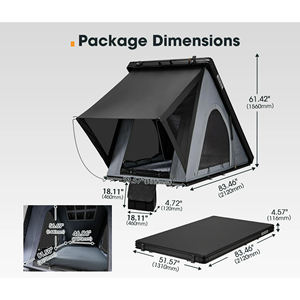 Tente de toit rigide en aluminium pour voiture autonome, pare-soleil pliable pour <span class=keywords><strong>camping</strong></span> en extérieur, tente de toit pour voiture, tente de glamping - Product Image 6