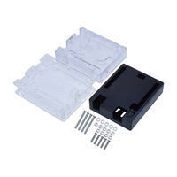 Boîtier transparent ABS + acrylique noir pour carte CH340 Atmega328P R3-Boîtier de protection avec découpes et vis précises (lot de 2)