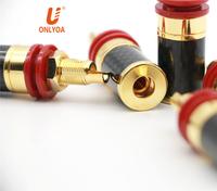 Amplificateur Terminal de haut-parleur, station de charge en Fiber de carbone plaquée or, 4mm, haut de gamme, avec liaison en cuivre, amplificateur