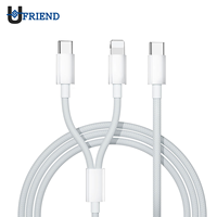 Cable de Carga Rápida 2 en 1 Tipo-C a Tipo-C de 100W con Núcleo de Cobre Puro y Blindaje de Nailon Trenzado para Teléfonos Móviles y Computadoras