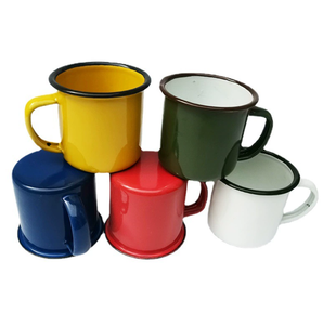 Taza esmaltada de hierro vintage moderna con tapa para café y camping, apta para microondas, capacidad de 150ml a 700ml, diseño de Halloween - Product Image 2