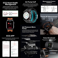 Montre connectée S101 AMOLED NFC Alipay BT SOS Call ECG Health Smartwatch Reloj Air Pump avec surveillance précise de la pression artérielle
