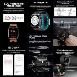 Reloj Inteligente S101 AMOLED NFC Alipay BT con Llamada SOS, ECG, Monitoreo Preciso <span class=keywords><strong>de</strong></span> la Presión Arterial con Bomba <span class=keywords><strong>de</strong></span> Aire - Product Image 3