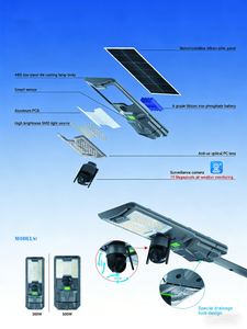 Luz Solar de Jardim Personalizada de 300W 500W com Câmeras IP PTZ 4K 8MP e Sensor WiFi 4G - Product Image 4
