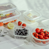 Vente flash : 4 boîtes à lunch en verre borosilicate de différentes tailles avec couvercle hermétique, compatibles micro-ondes, récipients de stockage alimentaire pour la cuisine