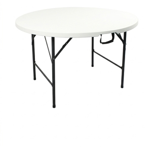 VENSEN 72 Inch (1.8m) Extra Large Round Folding <b>Outdoor</b> Heavy Duty HDPE <b>Plastic</b> Banquet <b>Table</b> for 12-14 People - Product Image 4