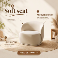 Fauteuil individuel design style crème pour réception d'hôtel, salon de beauté ou espace d'attente