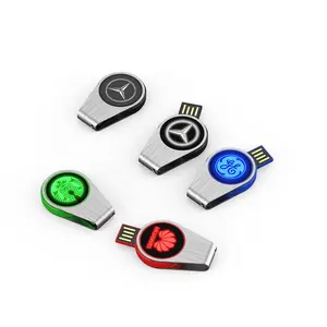 Clé USB 2.0 métallique pivotante avec Logo personnalisé, support à mémoire de forme ronde, 8 go, 16 go, 32 go