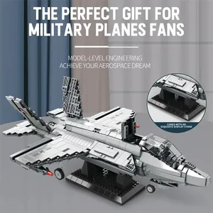 1490 Piezas de Bloques de Construcción F-35 Lightning II, Modelo de Avión de Combate, Decoración de Escritorio, Juguetes Educativos, Regalos para Adultos - Product Image 5