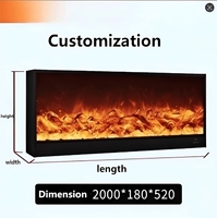 Insert de cheminée électrique décoratif pour la maison avec écran LED, classe d'efficacité énergétique A, taille personnalisable