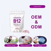 Comprimés de Vitamine B12 HDK 5000mcg Méthylcobalamine 240 Comprimés à Croquer Végétaliens Halal Personnalisés OEM ODM Complément Alimentaire