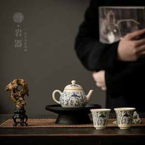 Blue And White Porcelain Kung Fu <b>Tea</b> <b>Set</b> One Pot Two <b>Cups</b> Dehua Origin Round Shape Lead Free For Afternoon <b>Tea</b> - Product Image 1