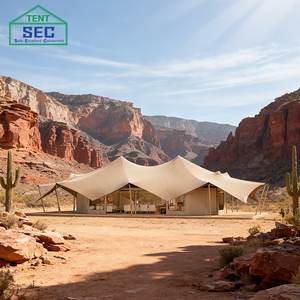 SEC Luxury Glamping <b>Tent</b> Aluminum Steel <b>Large</b> Roof Design Desert Use One Bedroom Living Room Canvas Fabric 2000-3000mm Safari52 - Product Image 1