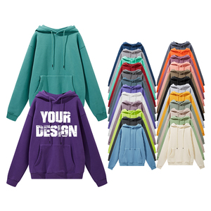 High-quality Men's Spring Hooded <b>Sweater</b> Warm and Soft Polyester/Cotton Fleece 500g/m Embroidered Custom Logo Print Design - Product Image 5