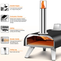 Four à pizza miniature moderne au gaz en acier inoxydable pour le camping, avec surface de cuisson de 12 pouces, prêt pour la conversion pellets/gaz