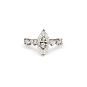 Anelli Personalizzati Paston con Moissanite Taglio Marquise 7*14mm 3ct, Gioielli da Donna, Anello Nuziale che Supera il Test del Diamante - Product Image 4