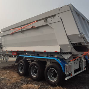 <span class=keywords><strong>Tri</strong></span> 3 akslar 12 tekerlekler 50 ton U tipi damperli taş kum kömür taşımacılığı için arka damperli römork - Product Image 3
