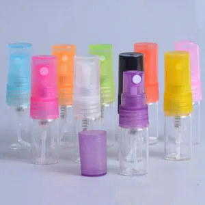 Piccolo portatile in magazzino prezzo economico spruzzatore colorato vuoto bottiglie di vetro trasparente atomizzatore di profumo a nebbia fine 5 ml